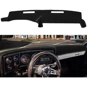 Yiz Dash Cover Mat Custom Fit for 1973-1980 Chevy Chevrolet C10 C20 C30 K10 K20 K30 Suburban K5 Blazer Pickup,GMC Jimmy C/K 15 25 35 1500 2500 Suburban Sierra,Dashboard Pad Carpet(73-80 Black) J74