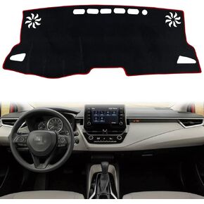 Dash Mat Cover for Corolla Sedan 2022 Custom Interior Center Console Dashboard Accessories Compatible with Toyota Corolla Sedan L LE SE XLE XSE 2019 2020 2021 2022 (Black Rim)