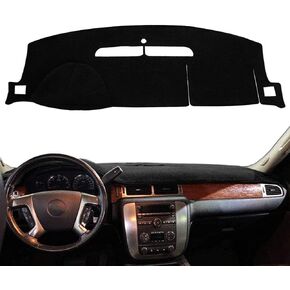 Dash Cover Mat Fit for 2007-2014 GMC Yukon,2007-2013 Chevy Chevrolet Silverado 1500 LTZ/Avalanche/Suburban,07-14 Tahoe, Dashboard Cover Pad w/o Dash Speaker Hole (Brown)