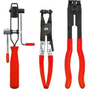Keadic 3Pcs Universal Auto CV Joint Boot Clamp Pliers Tool Set Includes Joint Banding with Cutter, CV Joint Boot Clamps Pliers and Hose Clamp Pliers Car Repair Tool for Cooling System