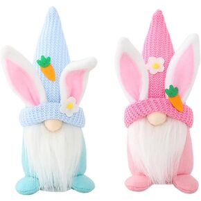 Easter Day Holiday Gnome Handmade Swedish Tomte, Elf Decoration Ornaments Thanks Giving Day Gifts Swedish Gnomes tomte (2PK-1blue1pink)