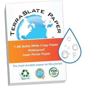 TerraSlate Paper 8 MIL 11" x 17" Waterproof Laser Printer/Copy Paper 100 sheets