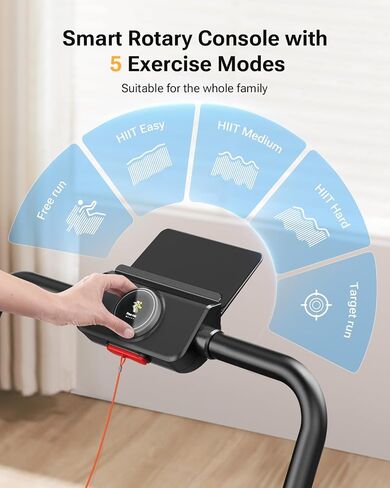 UREVO 2 in 1 Folding Treadmill, 0.6-7.6 Mph Under Desk Treadmill Including 3 HIIT Modes, Walking Pad with Smart Rotary Console, 2.5 HP Treadmills for Home Office in Saudi Arabia