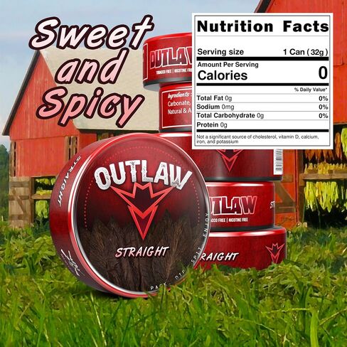 Outlaw Dip - مستقيم - قطع الدهون - 6 عبوات - خالي من التبغ وخالي من النيكوتين in Kuwait