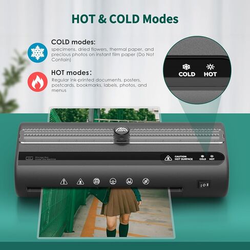 آلة تغليف حرارية مع ورق تغليف 20 آلة تغليف للمعلم A4 للمكتب والمنزل والفصول الدراسية (أسود) in Kuwait