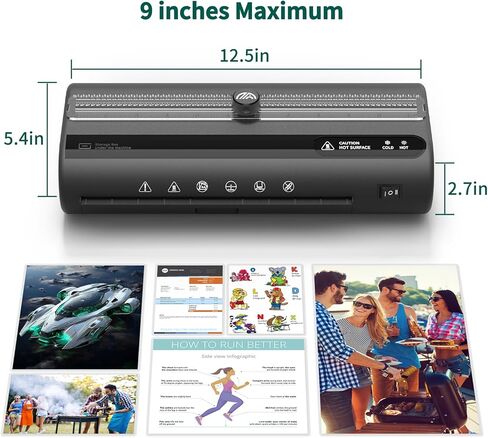 آلة تغليف حرارية مع ورق تغليف 20 آلة تغليف للمعلم A4 للمكتب والمنزل والفصول الدراسية (أسود) in Kuwait