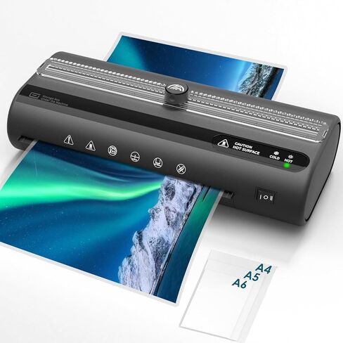 آلة تغليف حرارية مع ورق تغليف 20 آلة تغليف للمعلم A4 للمكتب والمنزل والفصول الدراسية (أسود) in Kuwait