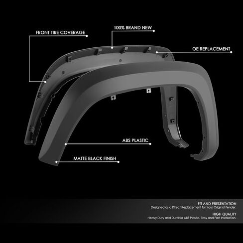 DNA MOTORING Factory Style Wheel Fender Flares Compatible with 2016-2023 Toyota Tacoma, Matte Black, WF-81024-BK in Saudi Arabia