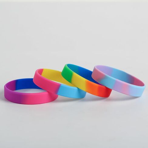 IDREAMBAND 12 قطعة من الأساور المطاطية ذات النمط الملون الأساور الفارغة الأساور السيليكون للرجال والنساء في سن المراهقة، مناسبة لمناسبات مختلفة، الأساور السيليكون للأطفال والمراهقين والبالغين in Saudi Arabia