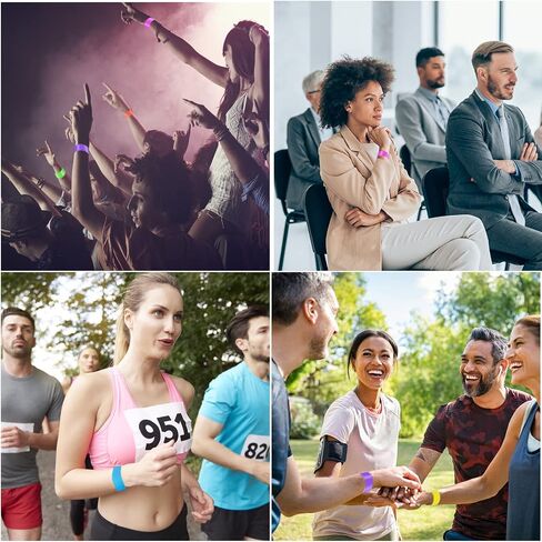 1400 Packs Paper Wristbands for Events, 7 Colors Waterproof Neon Party Wristbands Armband Paper Bracelets Identification Wristbands for Concert Club Bar Entrance Admission Party in Saudi Arabia