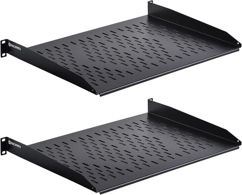 RackPath 1U Cantilever Universal Rack Shelf - 14in Deep – Rackmount Shelf for 19’’ AV/Network Equipment Racks – 55lbs Capacity - 2Pack in Kuwait