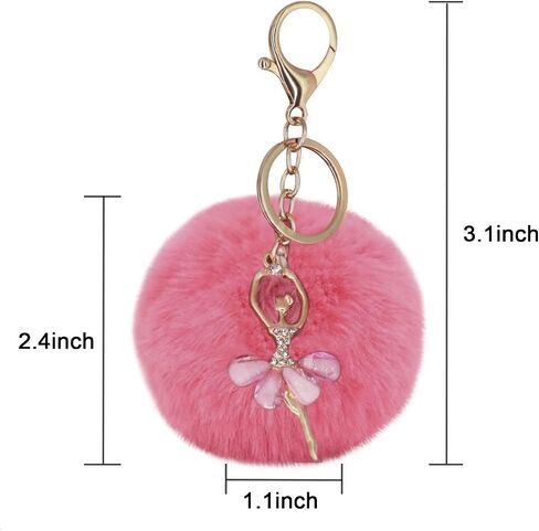 New in 2023 Cute Backpack Ballet Bag Kits Tutu Dress Dance Bag, Girls Personalized Waterproof Bag Ballerina Duffle Bag with Key Chain Cute Plush hanging Pink ball(Pink) in Saudi Arabia