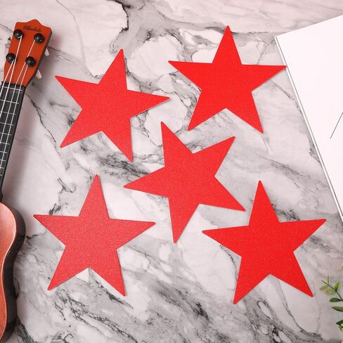 50pcs Glitter Star Cutouts, 6inch Twinkle Star Glitter Paper Confetti Star Shape Paper Cut Outs for Bulletin Board Classroom Wall Party Supplies (Red) in Saudi Arabia