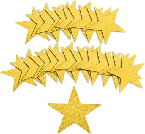 50pcs Glitter Star Cutouts, 6inch Twinkle Star Glitter Paper Confetti Star Shape Paper Cut Outs for Bulletin Board Classroom Wall Party Supplies (Red) in Saudi Arabia