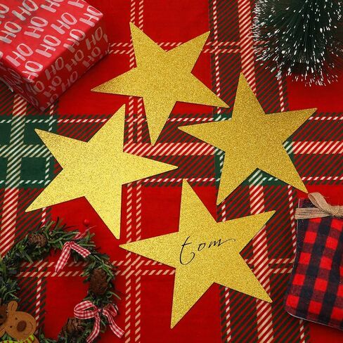 50pcs Glitter Star Cutouts, 6inch Twinkle Star Glitter Paper Confetti Star Shape Paper Cut Outs for Bulletin Board Classroom Wall Party Supplies (Red) in Saudi Arabia