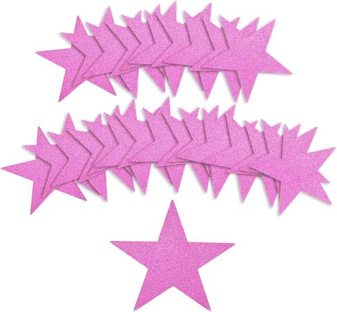 50pcs Glitter Star Cutouts, 6inch Twinkle Star Glitter Paper Confetti Star Shape Paper Cut Outs for Bulletin Board Classroom Wall Party Supplies (Red) in Saudi Arabia