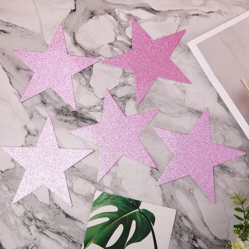 50pcs Glitter Star Cutouts, 6inch Twinkle Star Glitter Paper Confetti Star Shape Paper Cut Outs for Bulletin Board Classroom Wall Party Supplies (Red) in Saudi Arabia