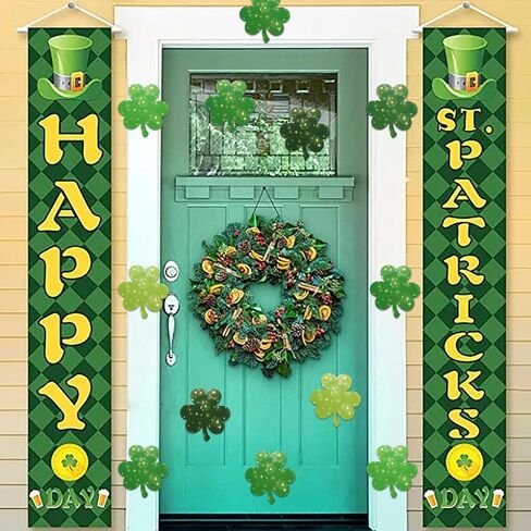 RUIYELE 90Pcs St. Patrick's Day Shamrock Cutouts with 180Pcs Glue Points Paper Glitter Green Clover Shape Cut Outs Creative Cut-Outs for Irish Holiday Classroom Bulletin Border School Craft Decor in Kuwait