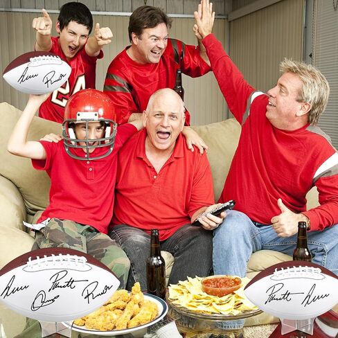 8 Pcs Autograph Football Set Size 9 Size 3 Size 1 Football with 8 Acrylic Stand 2 Panel Blank Signature Football for Trophy High School College Coach Gift Anniversary Birthday Graduation in Saudi Arabia