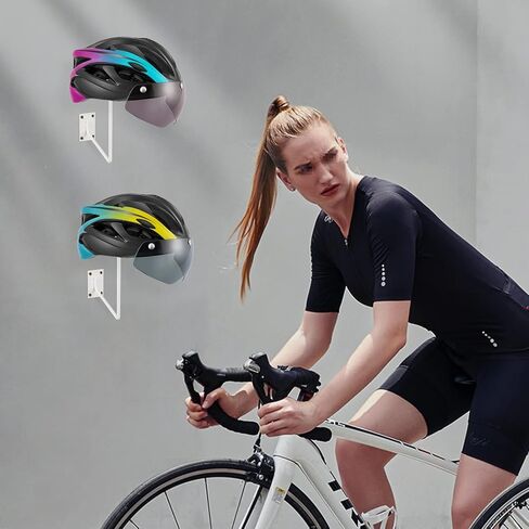 إكسسوارات الدراجات النارية، حامل خوذة PEI، خطاف مثبت على الحائط للمعاطف والقبعات والقبعات - (عبوتان باللون الأبيض) in Kuwait