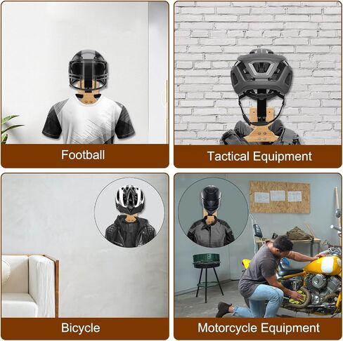 Motorcycle Helmet Holder, Heavy Duty Motorcycle Helmet Hanger Wall Mount Gear Holder Multifunctional Motorcycle Helmet Rack Stand Hook Organizer for Vest Belts Jacket Displaying in Saudi Arabia