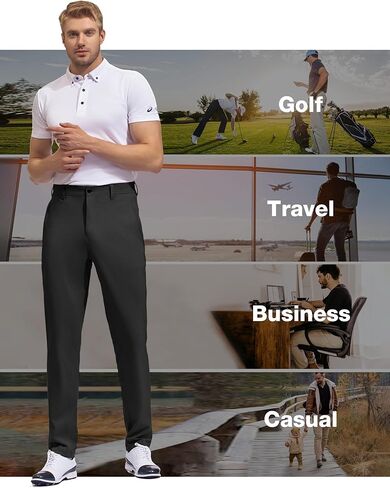 SPECIALMAGIC Golf Pants Men Stretch Slim fit Hiking Pants Lightweight Dress Casual Tapered 2 Back Zipper Pockets in Saudi Arabia