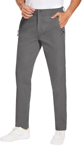 SPECIALMAGIC Golf Pants Men Stretch Slim fit Hiking Pants Lightweight Dress Casual Tapered 2 Back Zipper Pockets in Saudi Arabia