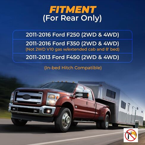 طقم تعليق كيس الهواء TORQUE لـ 2011-2016 Ford F250 F350 و2011-2013 Ford F450 2WD 4WD F-250 F-350 Super Duty Rear Helper Bag Spring 5000 رطل (يستبدل Firestone Ride Rite 2597) (TR2597) in Kuwait