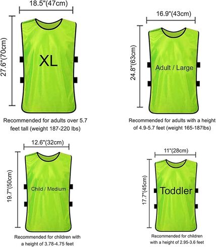 TopTie 12 Pcs Numbered Training Vest Scrimmage Practice Vest Pinnies Sets of 12 (#1-12), Soccer Pinnies in Saudi Arabia