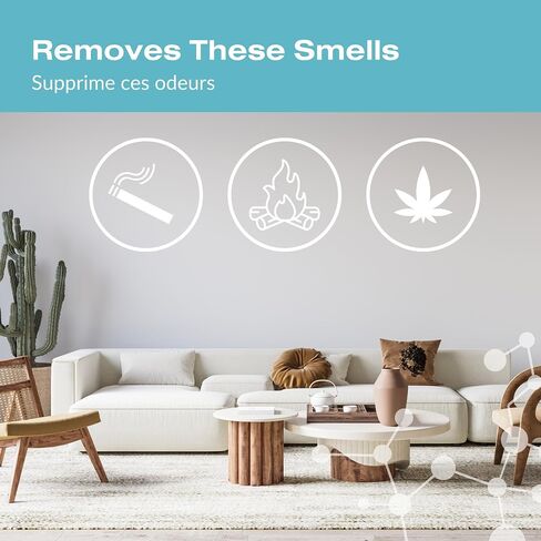 Smoke Odor Eliminator (Step 2 of 2) Spray for Fabrics, and Air Freshener | Smell Remover Neutralizer for House, Home and Car (1L, 34oz – Peach & Sandalwood Scent) in Saudi Arabia