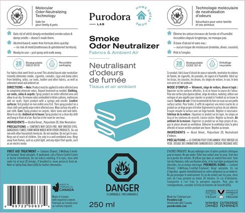 Smoke Odor Eliminator (Step 2 of 2) Spray for Fabrics, and Air Freshener | Smell Remover Neutralizer for House, Home and Car (1L, 34oz – Peach & Sandalwood Scent) in Saudi Arabia