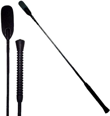 Intrepid International Black Riding Crop with Rubber Handle - Versatile, Durable Equestrian Tool for Precision Control in English and Western Riding Styles, 28" in Saudi Arabia