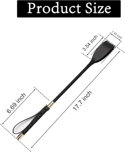 سوط NARKEN SlickStrider للفروسية، مقاس 18 بوصة من الجلد الصناعي عالي الجودة لركوب الخيل، ثنائي الغرض، قبضة مريحة، سوط أسود لعشاق الفروسية in Kuwait