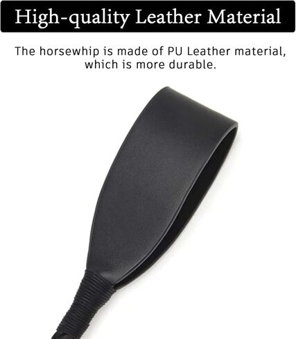 سوط NARKEN SlickStrider للفروسية، مقاس 18 بوصة من الجلد الصناعي عالي الجودة لركوب الخيل، ثنائي الغرض، قبضة مريحة، سوط أسود لعشاق الفروسية in Kuwait