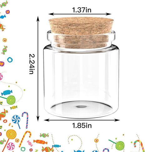 24 عبوة من الزجاجات سعة 1.7 أونصة مع سدادات الفلين، زجاجات زجاجية صغيرة بحجم 30 مل لتفضلات الزفاف، والحرف اليدوية، وديكورات المنزل، وتفضلات الحفلات in Kuwait