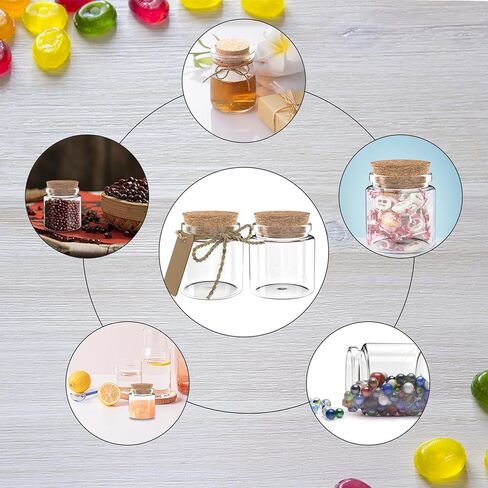 24 عبوة من الزجاجات سعة 1.7 أونصة مع سدادات الفلين، زجاجات زجاجية صغيرة بحجم 30 مل لتفضلات الزفاف، والحرف اليدوية، وديكورات المنزل، وتفضلات الحفلات in Kuwait