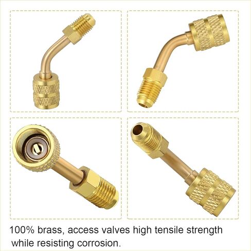 محول سبليت صغير R410A، 5/16 بوصة SAE أنثى إلى 1/4 بوصة SAE ذكر مضيئة لتركيبات منخفضة الخسارة HVAC وخدمة التبريد R410A (حزمة واحدة) in Kuwait