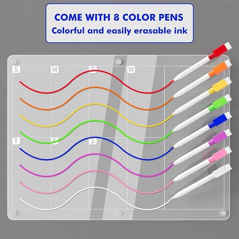 Magnetic Calendar for Refrigerator, Monthly & Weekly Clear Dry Erase Fridge Calendar with 8 Color Markers, Strong Magnet, 16"x12" Meal Planner and Menu Board in Saudi Arabia