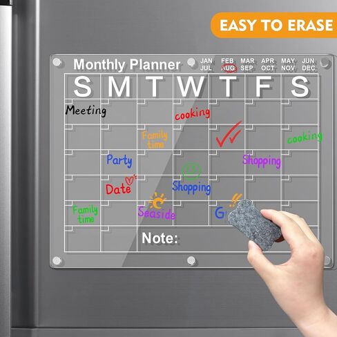 Magnetic Dry Erase Calendar,16.5"x11.6" Weekly White Board Calendar for Fridge,Weekly Fridge Calendar Planner & Today List, for Family, Home, Office, School in Saudi Arabia