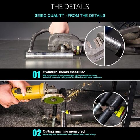 قفل U للدراجة شديد التحمل غير قابل للقطع من الفولاذ المقاوم للصدأ ومضاد للسرقة، خيارات قفل مجمعة للدراجة النارية والدراجة النارية وبوابة باب الدراجة - 3 مفاتيح متضمنة (L) in Kuwait