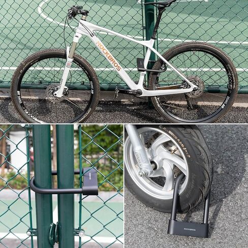 ROCKBROS Smart Bike U Lock Fingerprint Bike Lock App Remote Unlock Heavy Duty Bicycle Lock Waterproof Bicycle U-Lock for Bike Motorcycle Scooter in Saudi Arabia