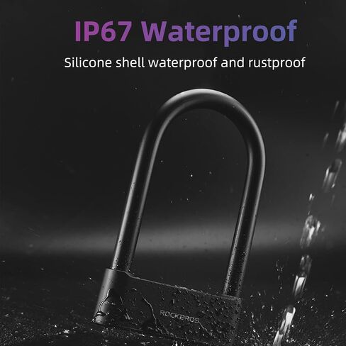 ROCKBROS Smart Bike U Lock Fingerprint Bike Lock App Remote Unlock Heavy Duty Bicycle Lock Waterproof Bicycle U-Lock for Bike Motorcycle Scooter in Saudi Arabia