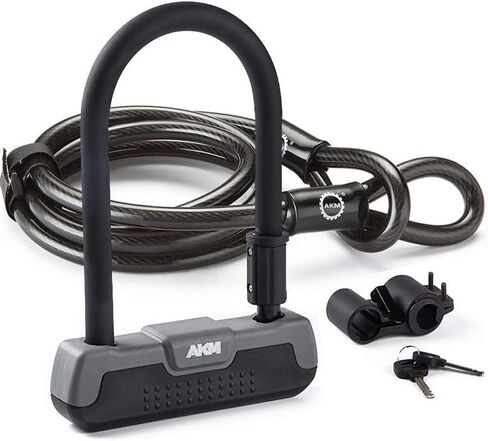 Bike U Lock 18mm Heavy Duty Combination Bicycle U Lock Shackle 6ft Length Security Cable with Sturdy Mounting Bracket and Keys,Anti-Theft Motorcycle Lock,Security for Scooter,Motorbike,Black in Saudi Arabia