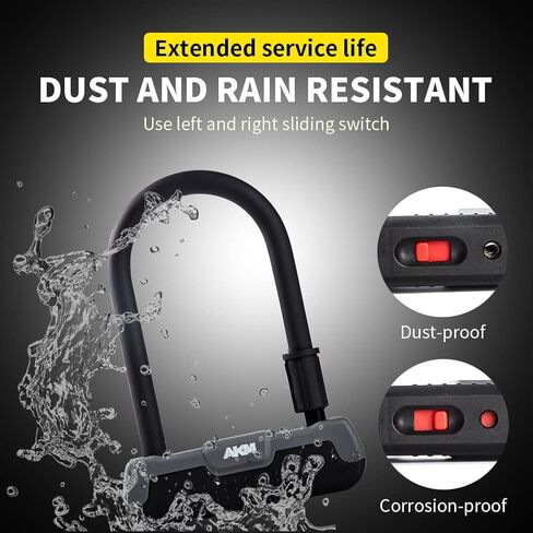 Bike U Lock 18mm Heavy Duty Combination Bicycle U Lock Shackle 6ft Length Security Cable with Sturdy Mounting Bracket and Keys,Anti-Theft Motorcycle Lock,Security for Scooter,Motorbike,Black in Saudi Arabia