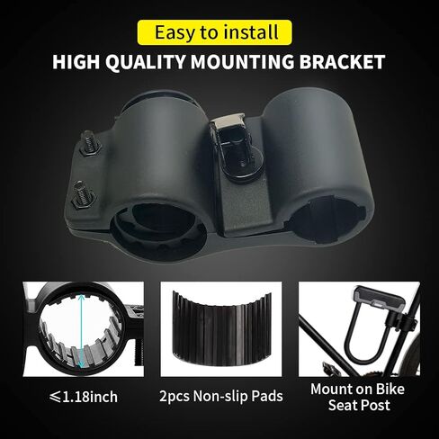 Bike U Lock 18mm Heavy Duty Combination Bicycle U Lock Shackle 6ft Length Security Cable with Sturdy Mounting Bracket and Keys,Anti-Theft Motorcycle Lock,Security for Scooter,Motorbike,Black in Saudi Arabia