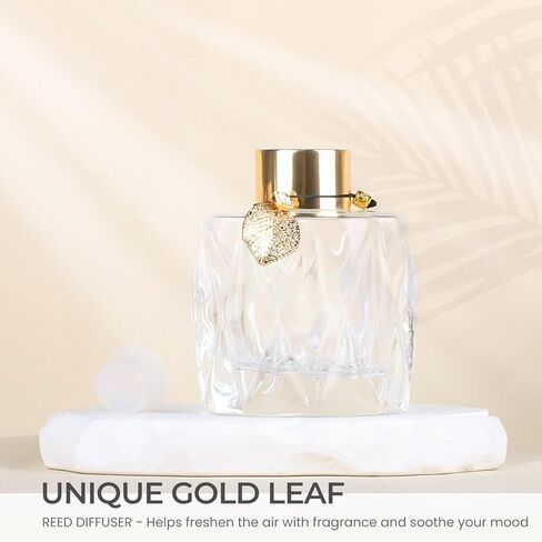 TRIFOLIC 4Pcs Reed Diffuser Set with Metal Golden Decoration, Empty Reed Diffuser Bottles with 20Pcs Reed Diffuser Sticks, Unique Design Bottles for Home and Office(Prismatic) in Saudi Arabia