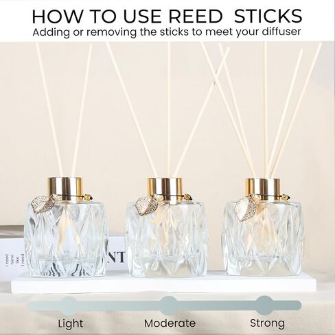 TRIFOLIC 4Pcs Reed Diffuser Set with Metal Golden Decoration, Empty Reed Diffuser Bottles with 20Pcs Reed Diffuser Sticks, Unique Design Bottles for Home and Office(Prismatic) in Saudi Arabia