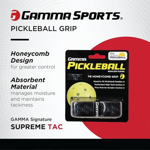 Gamma Sports Honeycomb-Cushion Grip for Pickleball Paddle, Pickleball Replacement Grip, Premium OG, Pickleball Equipment, 3 Colors, Moisture Wicking, Practice and Tournament Play in Kuwait