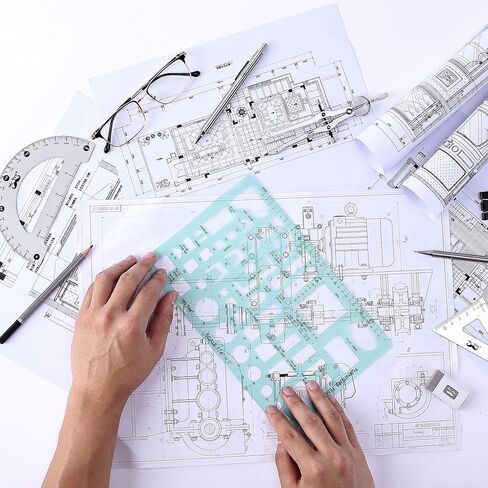 Mr. Pen- House Plan, 3 Pack, Green, Interior Design and Furniture Templates, Drafting Tools and Ruler Shapes for Architecture, Drafting Tools, Architecture Supplies, Drafting Templates in Saudi Arabia