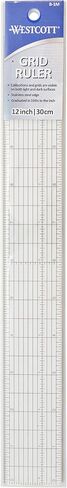Westcott Grid Ruler with Metal Cutting Edge, 1.5 x 12", Transparent (B-1M) in Saudi Arabia